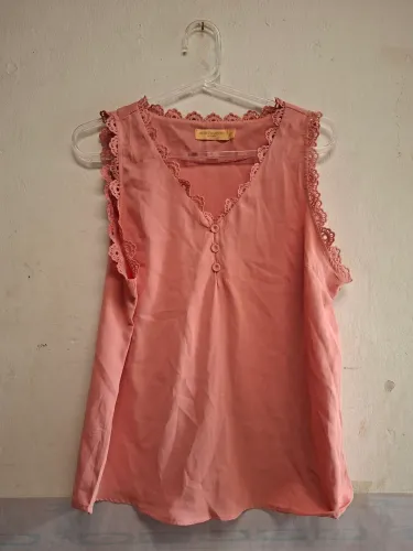 Camisa social regata, rosa tamanho G
