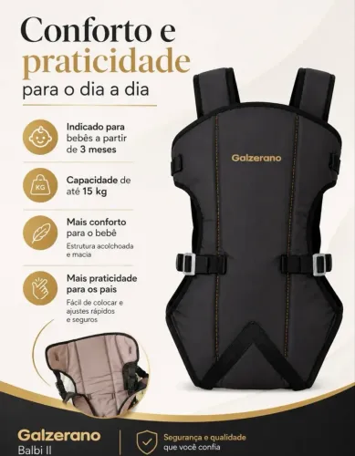 Canguru Bebê Galzerano Balbi Ii 3 Em 1 Até 15kg