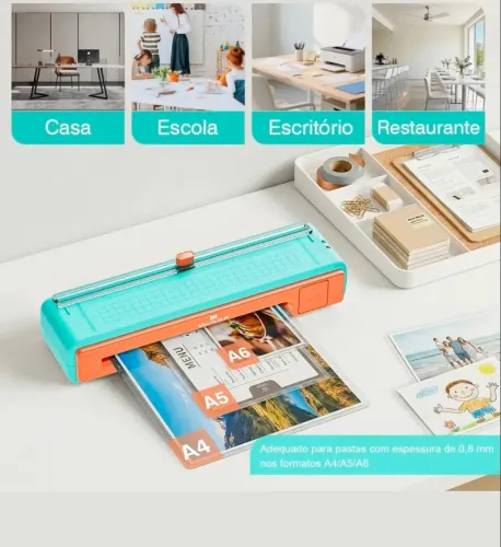 Plastificadora e Laminadora com Cortador de Papel - Nova