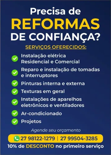 Elétrica, pintura,ar condicionado, manutenção, ventilador 