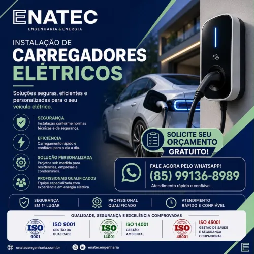 INSTALAÇÃO CARREGADOR VEICULAR - FORTALEZA E TODA A REGIÃO METROPOLITANA