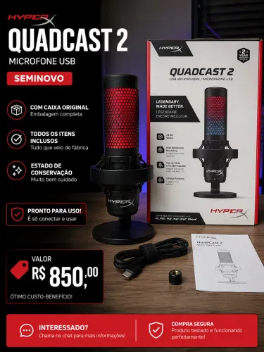 MICROFONE HYPERX QUADCAST 2