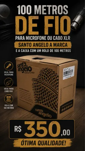 Cabo microfone XLR 100mt na caixa