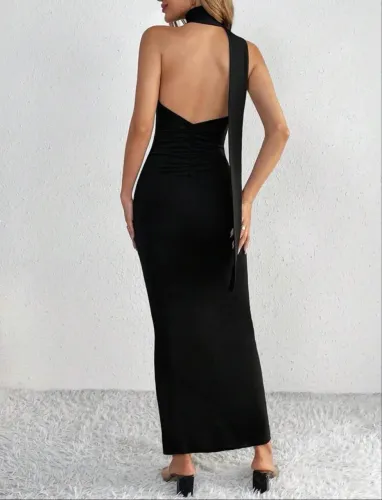 Vestido longo preto