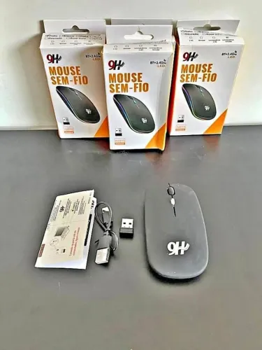 Mouse Sem Fio Recarregável Bluetooth RGB Ergonômico Premium