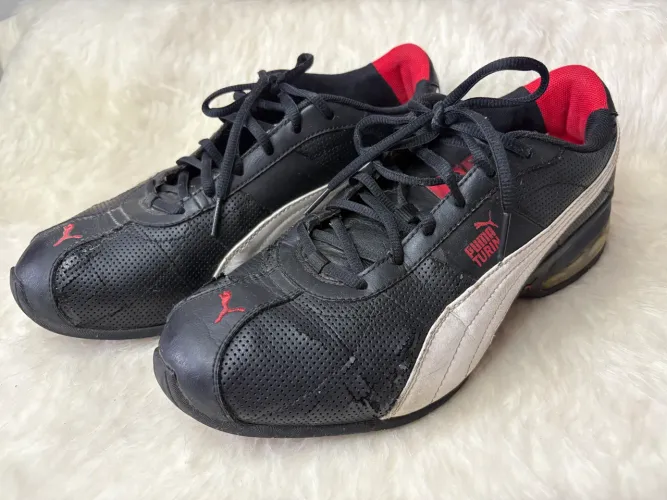 Tênis Puma Usado Preto e Branco Masculino