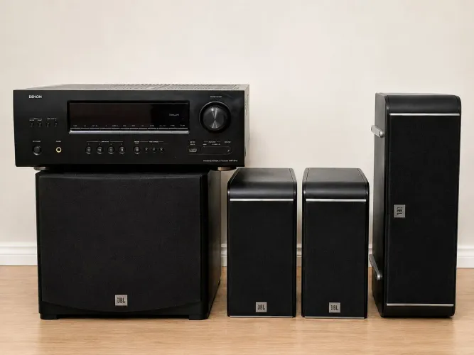 HOME THEATER JBL COMPLETO + RECEIVER DENON AVR-1912 | R$ 2.900 |