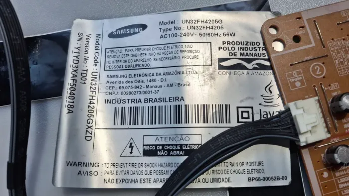 Placas e peças da TV Samsung UN32FH4205G