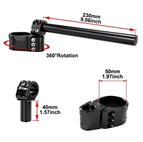 Semi-Guidão ajustável CNC clip-on 