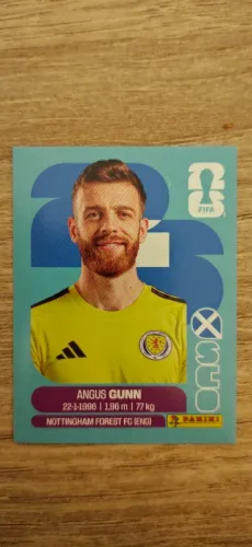 Figurinha Panini Copa do Mundo 2026 Angus Gunn