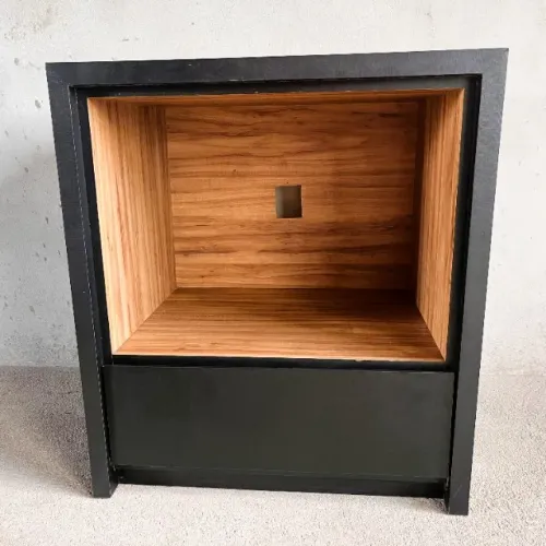 Armário p/ Micro-ondas - 70x62x45 cm - Preto/Tabaco