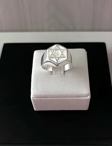 Anel masculino Estrela de Davi prata 925