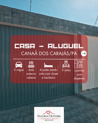CASA PARA LOCAÇÃO EM CANAÃ DOS CARAJÁS/PA