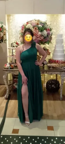 Vestido de festa verde esmeralda 