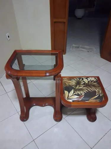 Mesa de telefone mogno relíquia antiguidade