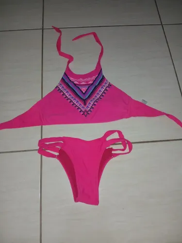 Biquíni Rosa Estampa Étnica 
