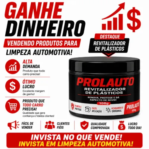 Ganhe Dinheiro Revendendo Revitalizador de Plásticos Caixa com 12 unidades