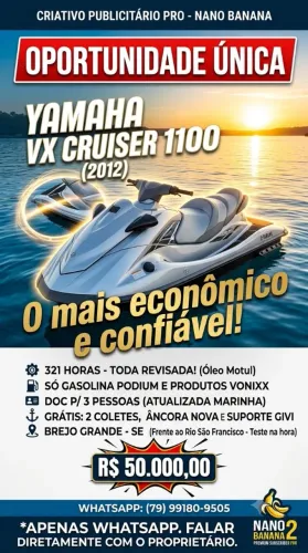 Jet Ski Yamaha VX Cruiser 2012 - Revisado e Pronto para o Lazer!