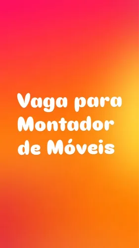 Vaga para Montador de Móveis 