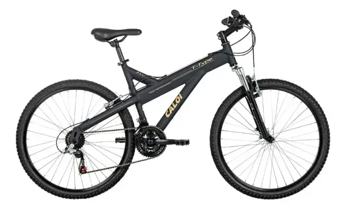 Bicicleta Caloi T-type Alumínio 21 V Preto Fosco Aro 26.