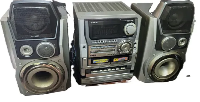 Mini System Aiwa NSX T-96 Completo, controle e antena.