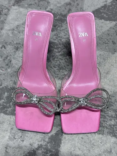 Sandália Mule Rosa Zara tam 37