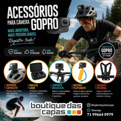 ACESSÓRIOS COM CAMERA GOPRO SUPORTE PARAFUSO HASTE CAPACETE