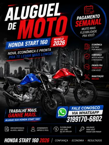 ALUGUEL DE MOTOS 0KM