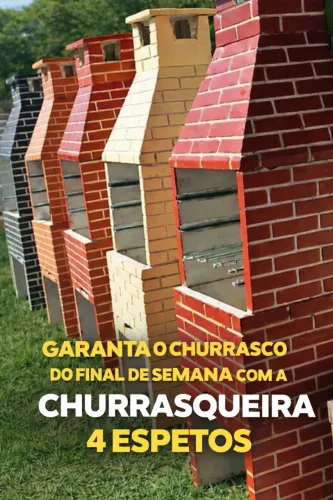 A melhor churrasqueira p/ sua área gourmet - churrasqueira 4 espetos a vista R$799,90