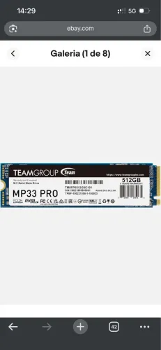 Ssd Nvme 512 gb TeamGroup mp33 pro