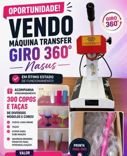 Máquina transfer giro 360°