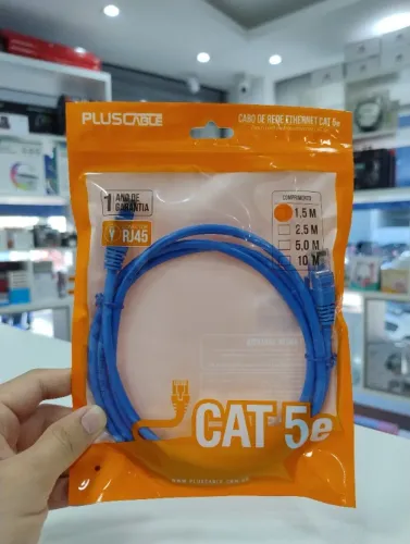Cabo de Rede Azul 1,5 Metros CAT5e Novo