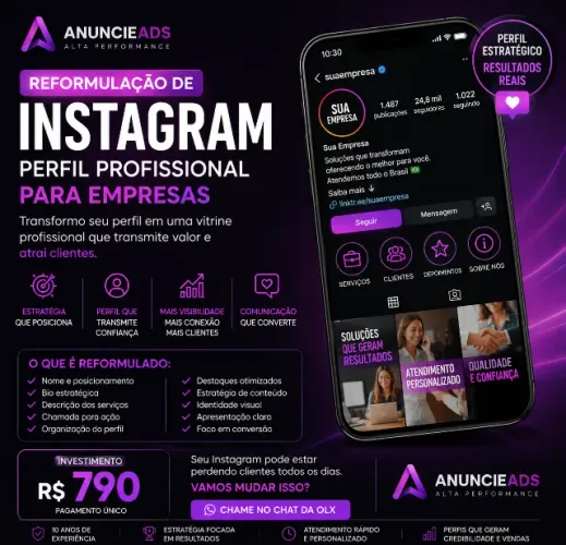 INSTAGRAM PROFISSIONAL REFORMULAÇÃO ESTRATÉGICA R$500