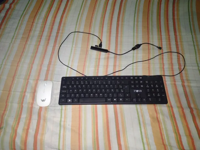 Mobilador para celular, Teclado INOVA mouse LTOMEX, CABO DE CONEXÃO USB MICRO B.