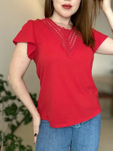Blusa Nova M Vermelha de Algodão