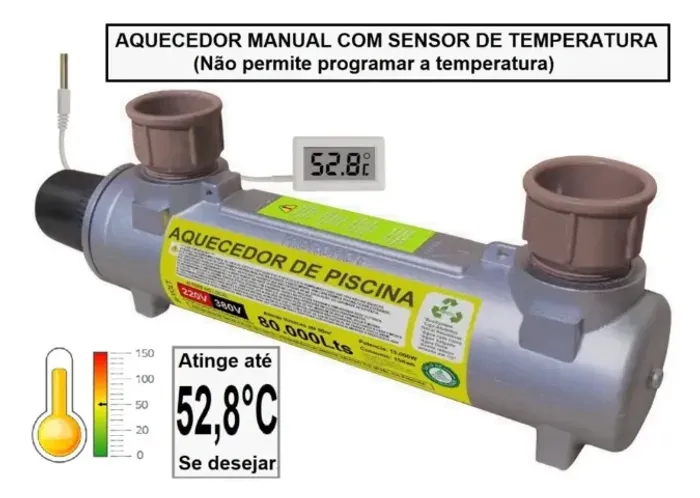 Aquecedor Elétrico Piscina Turbohot 80.000l 15kw 220v