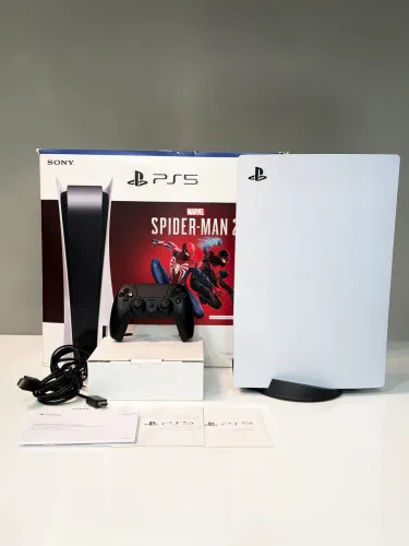 Playstation 5 com leitor + Controle, Caixa e Cabos