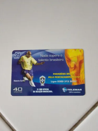Cartão Telefônico Comemorativo Penta campeonato Roberto Carlos.