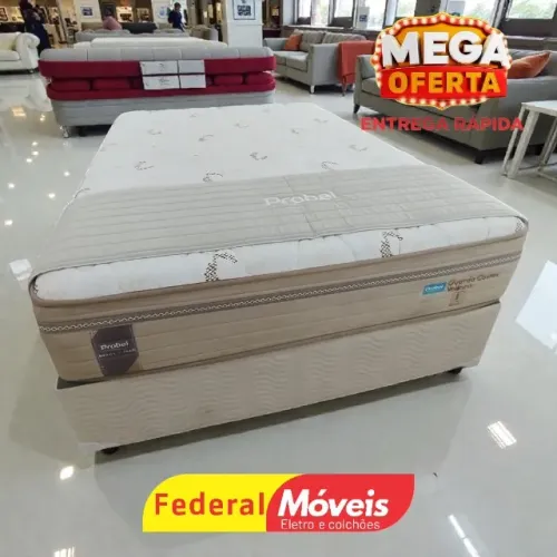 Cama Box Casal 1,38m Base + Colchão c/ Molas Probel SUPER OFERTA