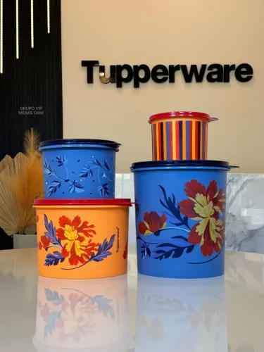 Kit Tupperware Tupper Caixas 4 Peças Linha Florales