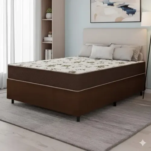 Conjunto base e colchão d33 de espuma casal (alta qualidade)