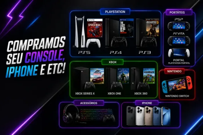 SEU CONSOLE OU IPHONE PARADO? A GENTE COMPRA!