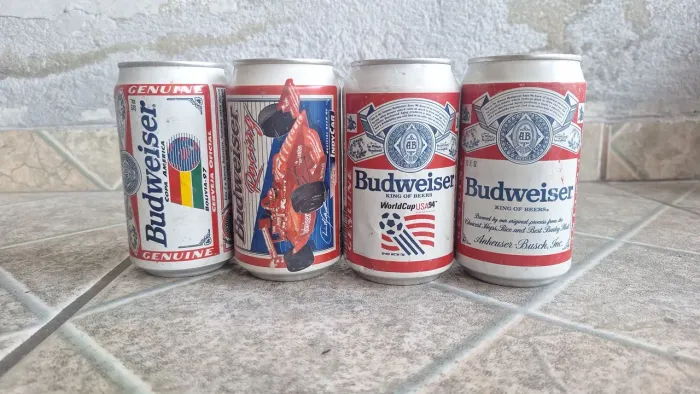 Latas latinhas antiga de cerveja budweiser colecionáveis 