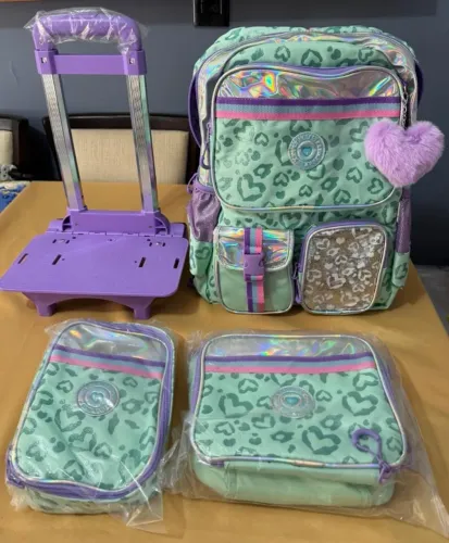 Kit Mochila de Rodinhas Infantil Reforçada Estojo Lancheira marca Perfect For You