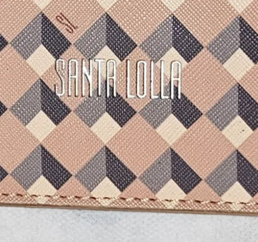 Mini Bag Clutch Monograma Rose Cinza Santa Lolla sem uso