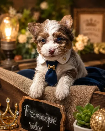 Perfeitinho filhote de yorkshire merle macho olho azul!