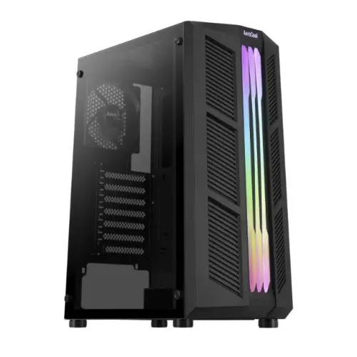 Gabinete Gamer Aerocool Prime RGB Preto com Lateral em Vidro