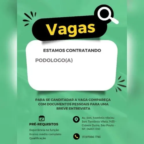 Estamos contratando Podologo