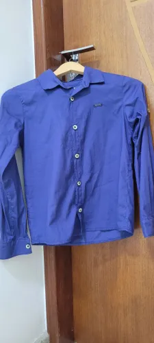 Camisa Social Infantil TAM. 10 Azul marinho