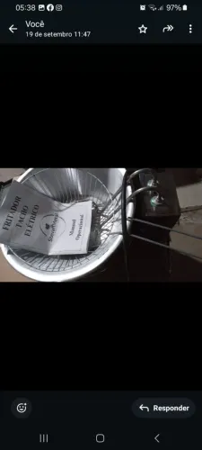 Fritadeira elétrica nova 3 litros nacional com manual toda inox
